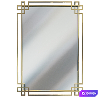 Rectangular mirror in gold frame KFE1270 3D Model Corona