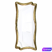 Wall mirror in a figured frame "Marne" Antique gold leaf 3D Model Vray
