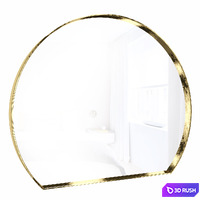 Geometric mirror of irregular shape in Della brass frame 3D Model Vray