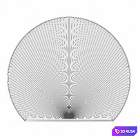 Geometric mirror of irregular shape in Della brass frame 3D Model Vray