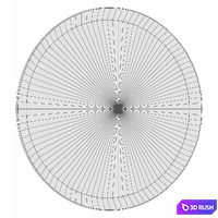 Round mirror in brass frame Orion 3D Model Vray