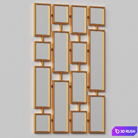 Rectangles Wall Mirror by Clear Home Design 3D Model Vray, Corona