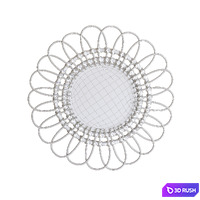 Nogu Flower Shaped Rattan Mirror 3D Model Vray, Corona
