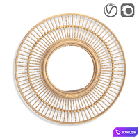 Round rattan mirror Nogu 3D Model Vray, Corona