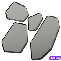 Desalto Quartz Mirror Set 3D Model Vray, Corona