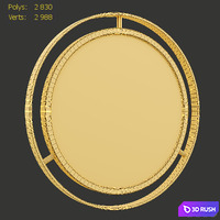 Terwilliger Round Wall Mirror by Mercer41 3D Model Corona