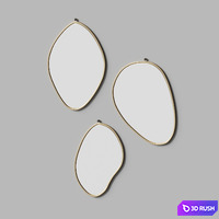 Organic Shaped Mirrors by West Elm 3D Model Vray, Corona