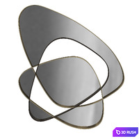 Clouds Bronze Mirror 3D Model Vray, Corona