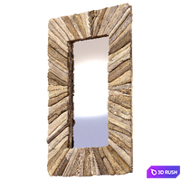 Bazar Bizar Driftwood Framed Mirror wooden Natural M 3D Model Vray