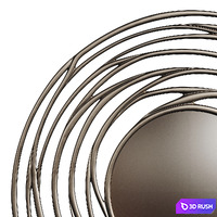Luxury Mirror Round Metal 0056 GOLD 3D Model Vray, Corona