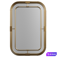 28W x 42H Rectangle Metal Piping Mirror 3D Model Corona