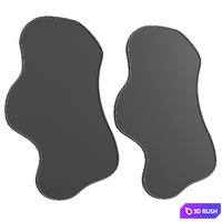 Black Asymmetrical Wavy Mirror 3D Model Corona