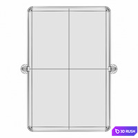 Woodvale Metal Framed Wall Mounted Bathroom / Vanity Mirror 3D Model Vray, Corona