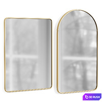 Arched Metal Framed Mirror 3D Model Corona