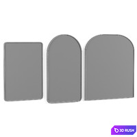 Arched Metal Framed Mirror 3D Model Corona