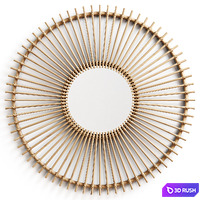 Kave Home - Louisa rattan mirror, dia 81 cm 3D Model Vray