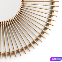 Kave Home - Louisa rattan mirror, dia 81 cm 3D Model Vray