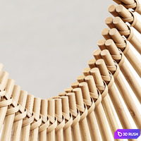 Kave Home - Louisa rattan mirror, dia 81 cm 3D Model Vray