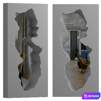 Broken mirror 3D Model Vray, Corona