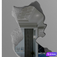 Broken mirror 3D Model Vray, Corona