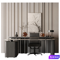 Boss Desk - Office Furniture 671 3D Model Vray, Corona