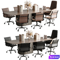 Meeting And Conference Table - Office Furniture 52 3D Model Vray, Corona