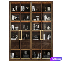 Art Deco Glass Door Bookcase 114 3D Model Corona