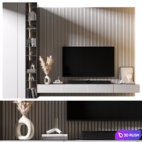 TV Wall | Set 1028 3D Model Vray, Corona
