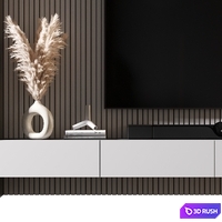 TV Wall | Set 1028 3D Model Vray, Corona