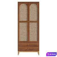 Vintage Cocoa Ash Wood Unfixed Wardrobe Closet 3D Model Vray, Corona