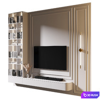 TV Wall | Set 1031 3D Model Vray, Corona