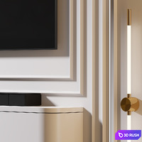 TV Wall | Set 1031 3D Model Vray, Corona