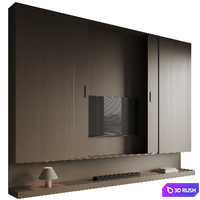 TV Wall 12 3D Model Vray, Corona