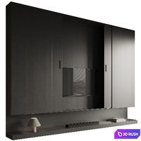 TV Wall 12 3D Model Vray, Corona