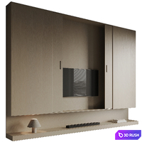 TV Wall 12 3D Model Vray, Corona