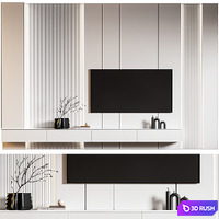 TV Set 005 3D Model Vray, Corona