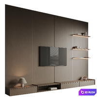 TV Wall 13 3D Model Vray, Corona