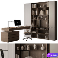 Boss Desk - Office Furniture 691 3D Model Vray, Corona