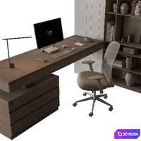 Boss Desk - Office Furniture 691 3D Model Vray, Corona