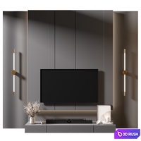 TV Wall | Set 1038 3D Model Vray, Corona
