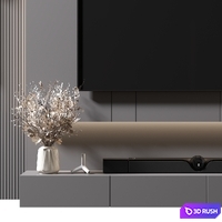 TV Wall | Set 1038 3D Model Vray, Corona