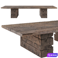 Catalonian Beam COFFEE TABLE by DEMIURGE 3D Model Vray, Corona