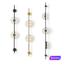 Alabaster Orb Vertical Wall Sconce 3D Model Vray