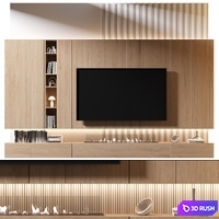 TV Wall | Set 1041 3D Model Vray, Corona