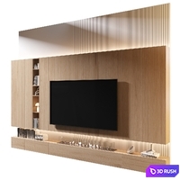 TV Wall | Set 1041 3D Model Vray, Corona