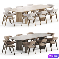 Chelsea chair and Geometric Table 3D Model Corona