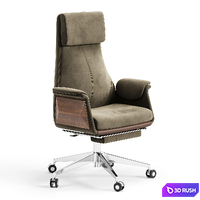 Back Adjustable Swivel Black Executive Chair 3D Model Corona