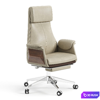 Back Adjustable Swivel Black Executive Chair 3D Model Corona