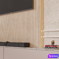 TV wall set 03 3D Model Vray, Corona