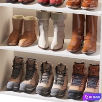 Shoe shelf | Set 1 3D Model Vray, Corona